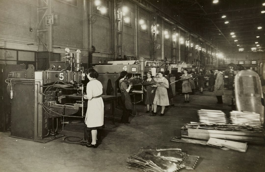 Industrial printing press producing newspapers